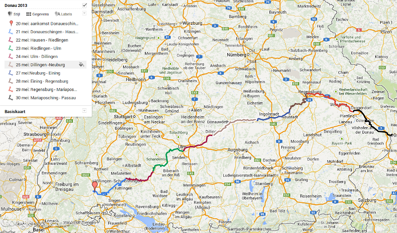 000- donaueschingen-passau.png - In mei 2013 hebben we de Donauradweg van Donaueschingen naar Passau gefietst. We waren veel meer van plan, maar we zijn weggeregend.